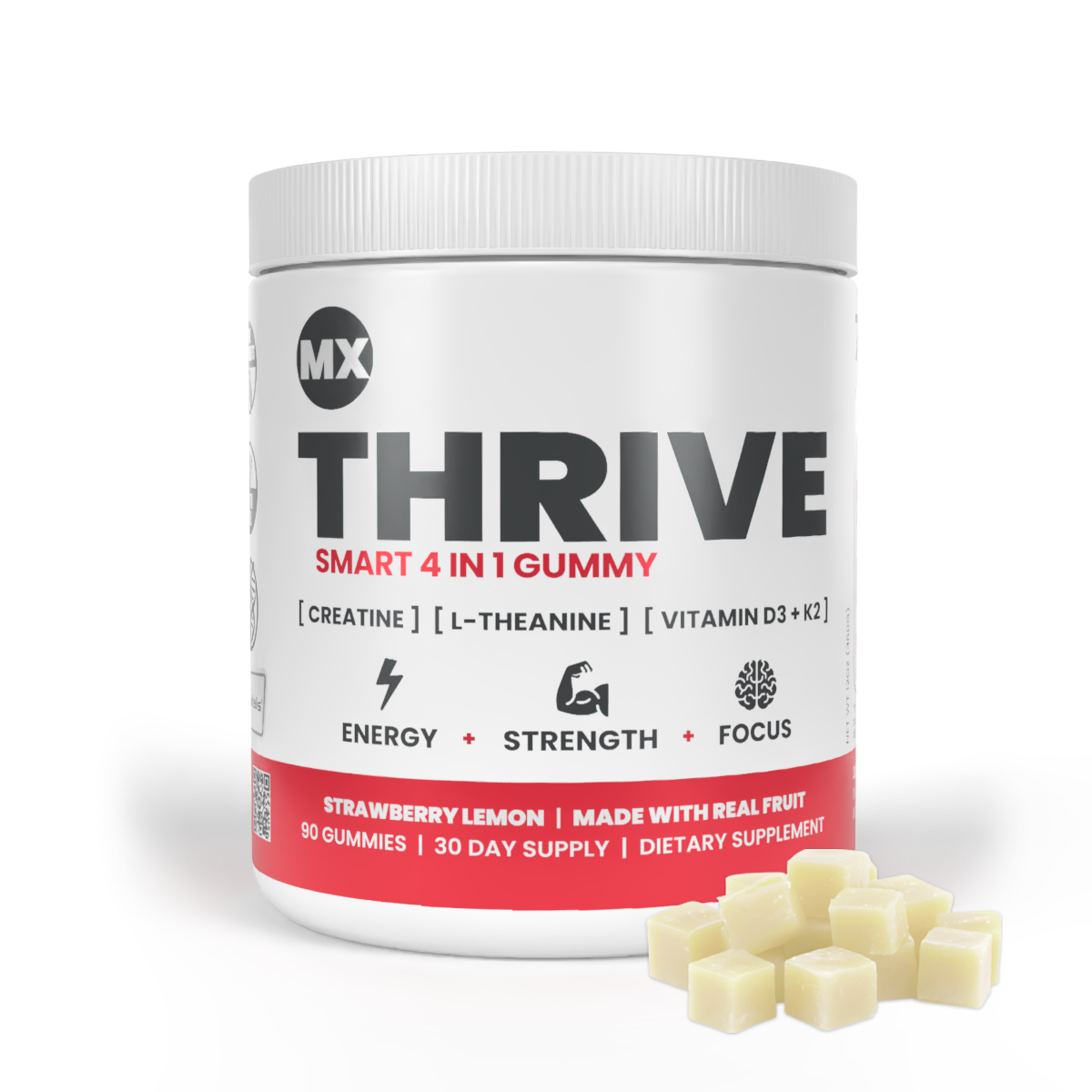 MX Wellness Creatine Gummies-Strawberry Lemon